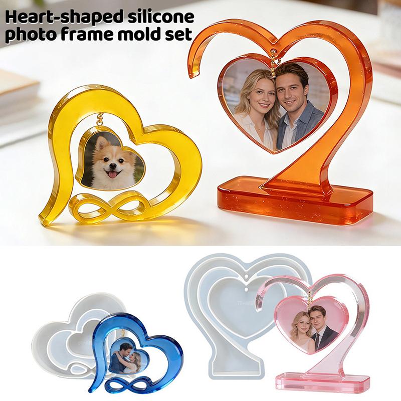 Resin Art Heart - 【xxx】【xxx】Heart-shaped Photo Frame Pendulum Base Silicone