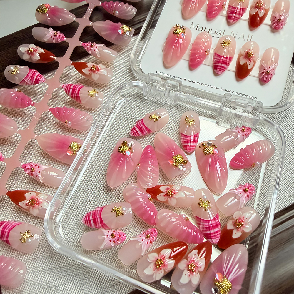Resin Art Flower - 10/30pcs Pink Ombre 3D Flower Press