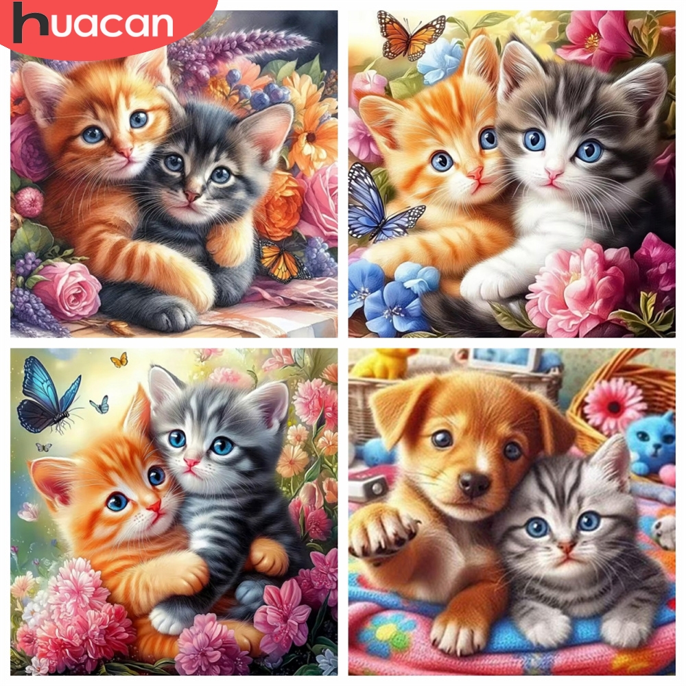 Resin Art For Rose - HUACAN 5d Diy Diamond Mosaic Cat