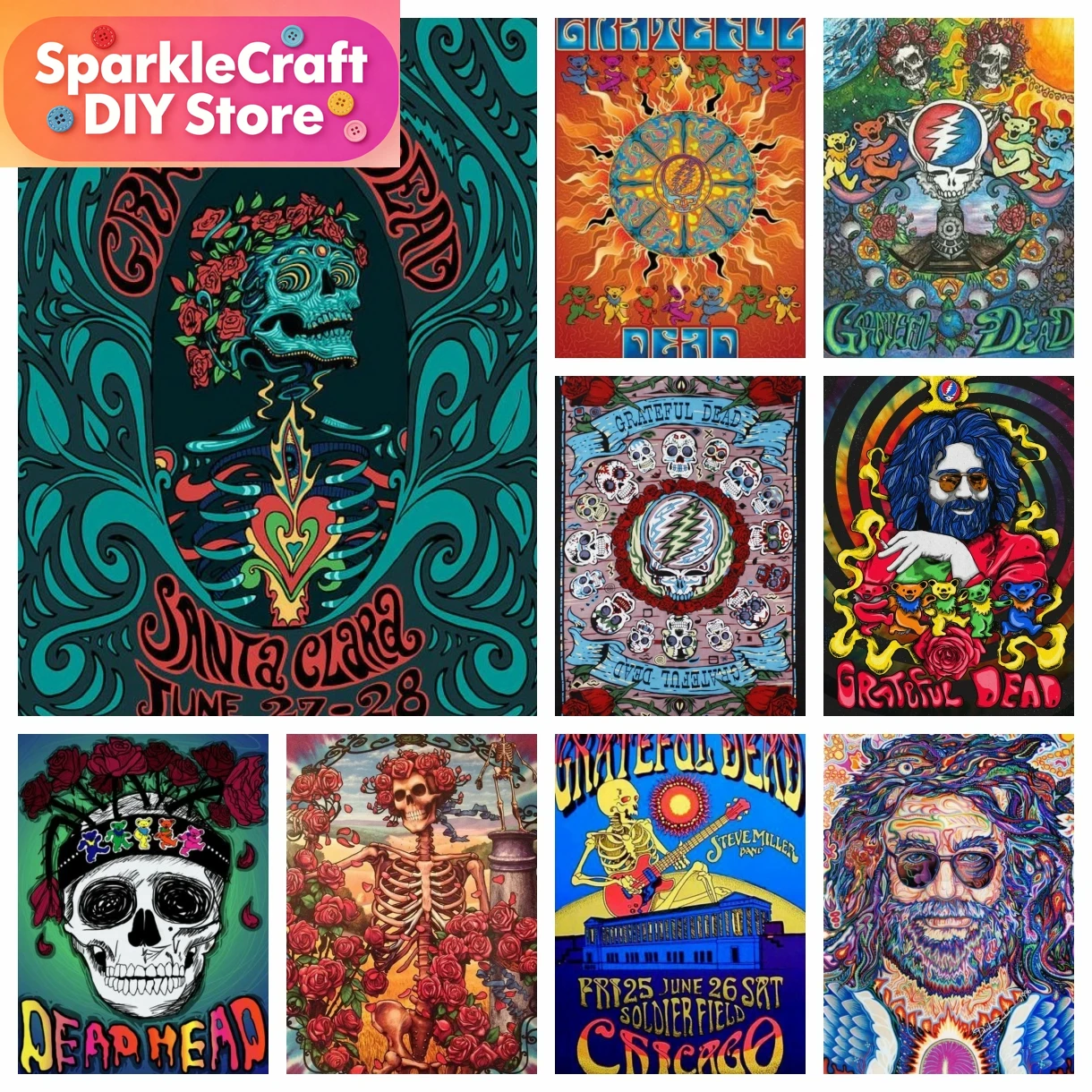 Resin Art For Rose - 5D DIY Diamond Painting Grateful Dead