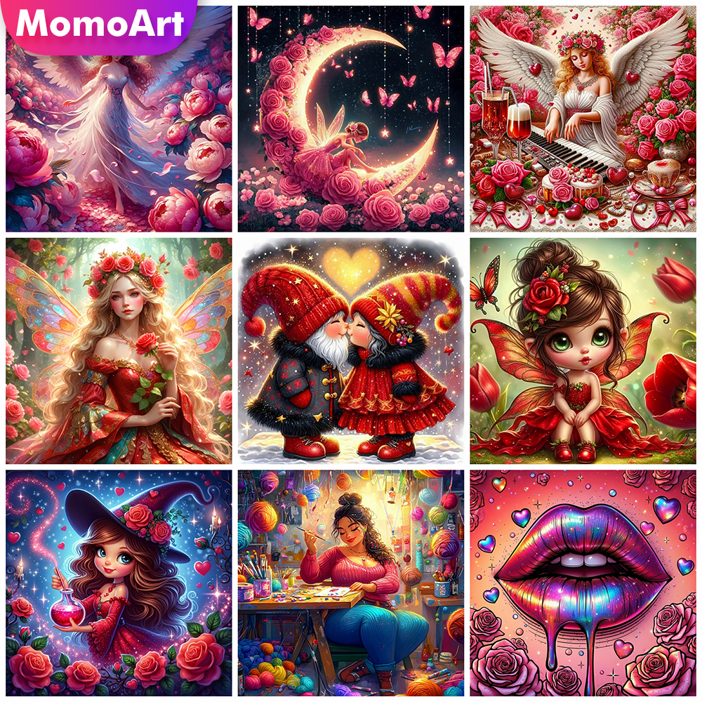 Resin Art For Rose - Momoart Diamond Mosaic Girl Portrait Rhinestones