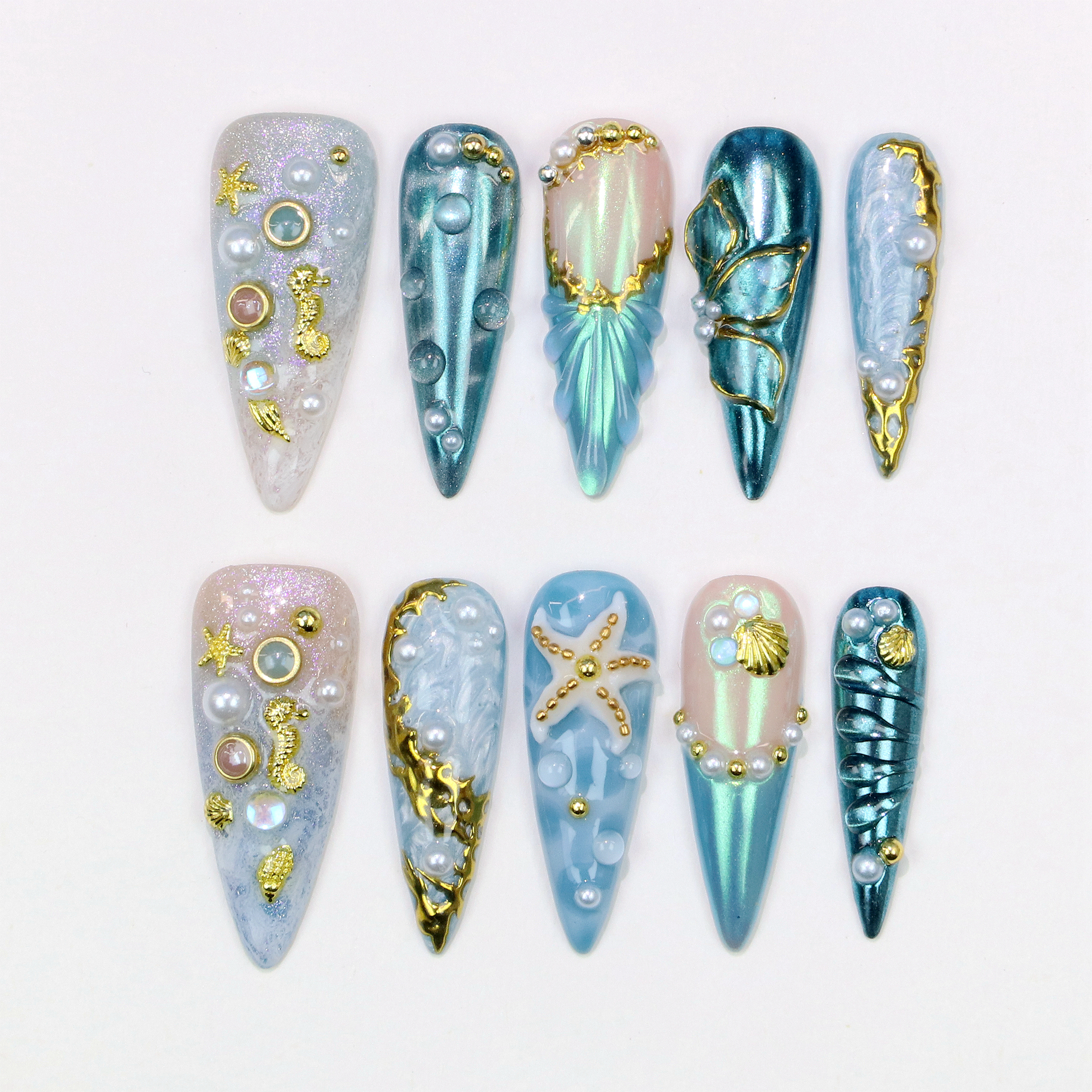 10Pcs 3D Nature Ocean theme Lo - Resin Art Flower recension och pris