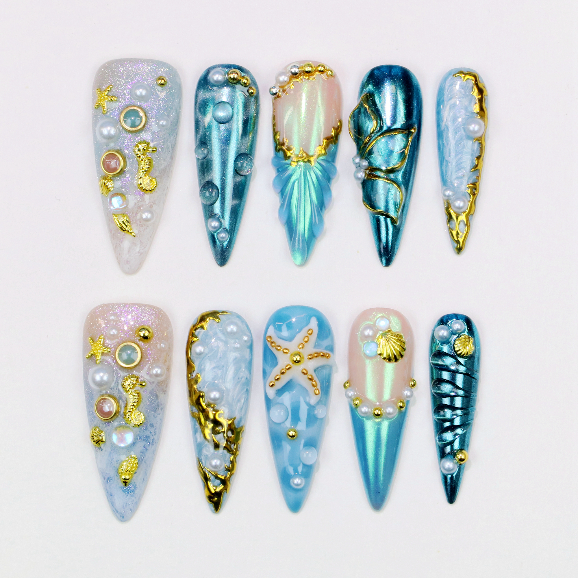 10Pcs 3D Nature Ocean theme Lo - Resin Art Flower recension och pris