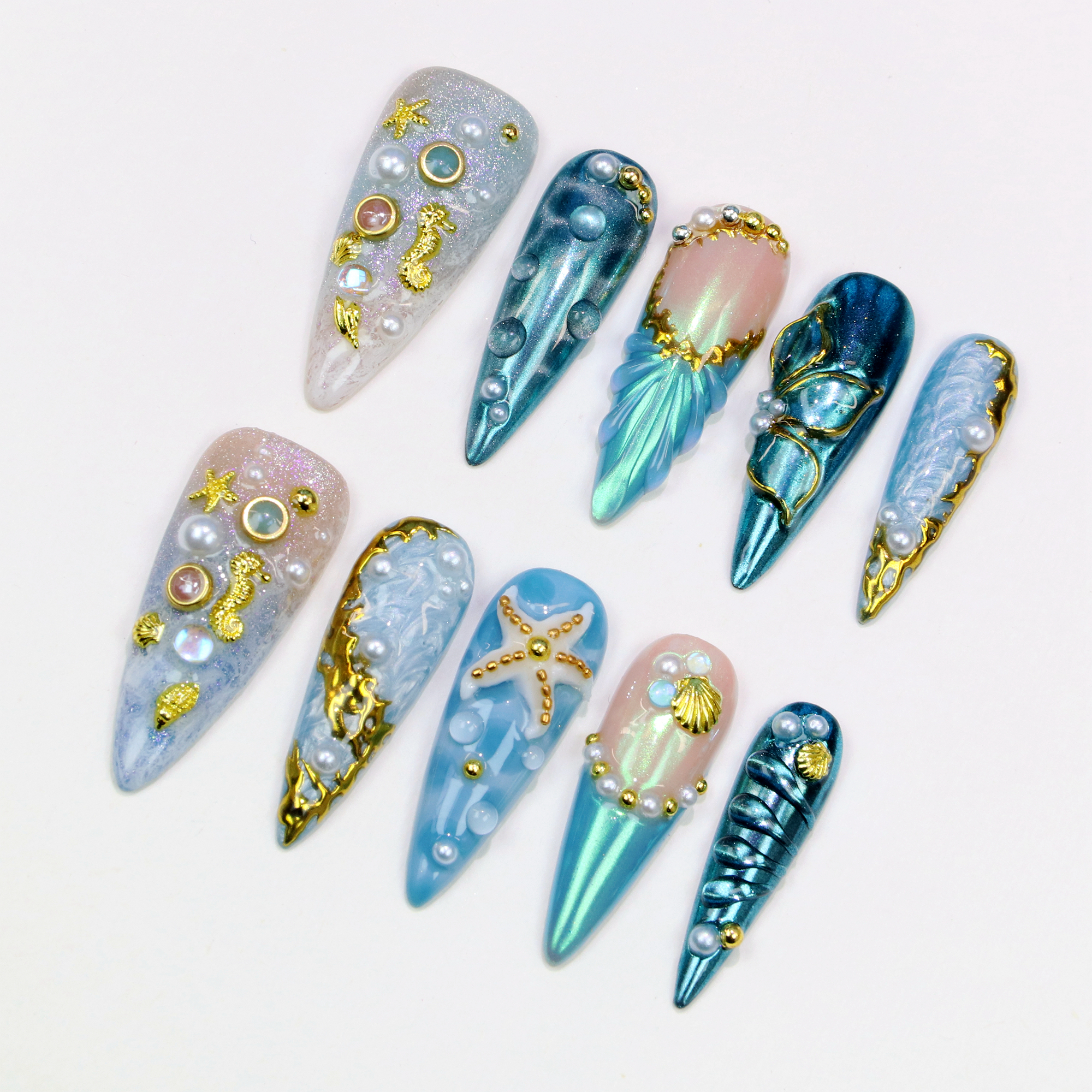 10Pcs 3D Nature Ocean theme Lo - Resin Art Flower recension och pris