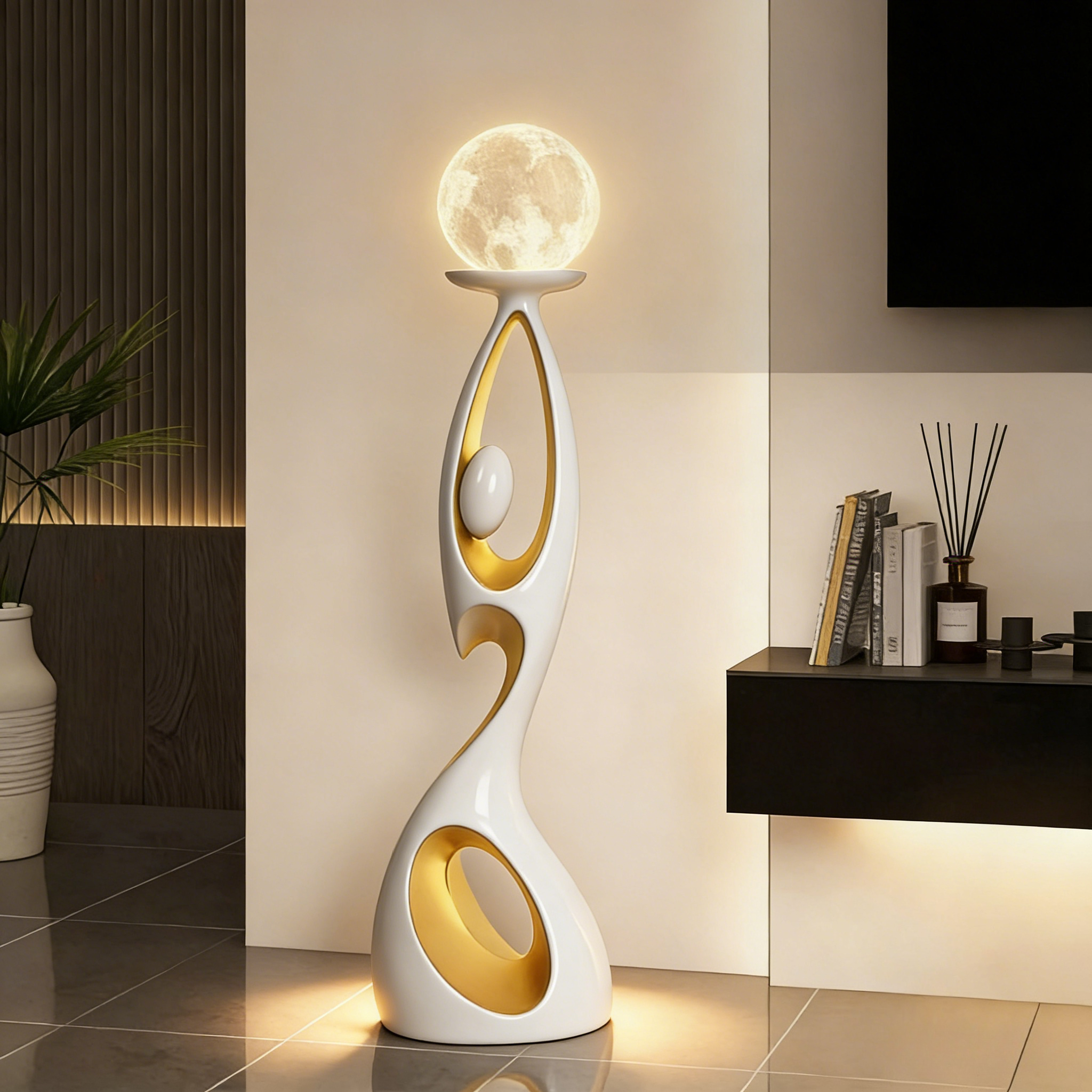 Art Deco Floor Lamp Moon Color - Resin Art On Floor recension och pris