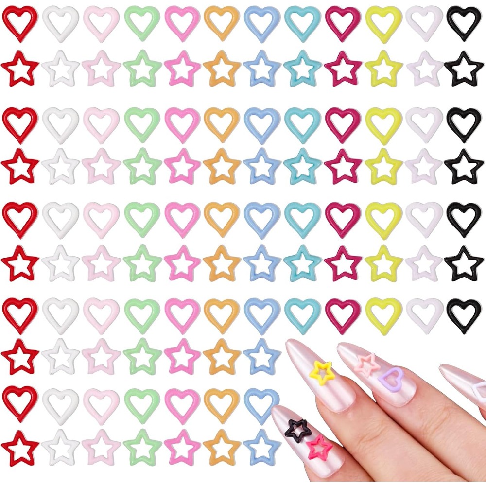 200PCS 3D Heart Star Resin Cha - Resin Art Heart recension och pris