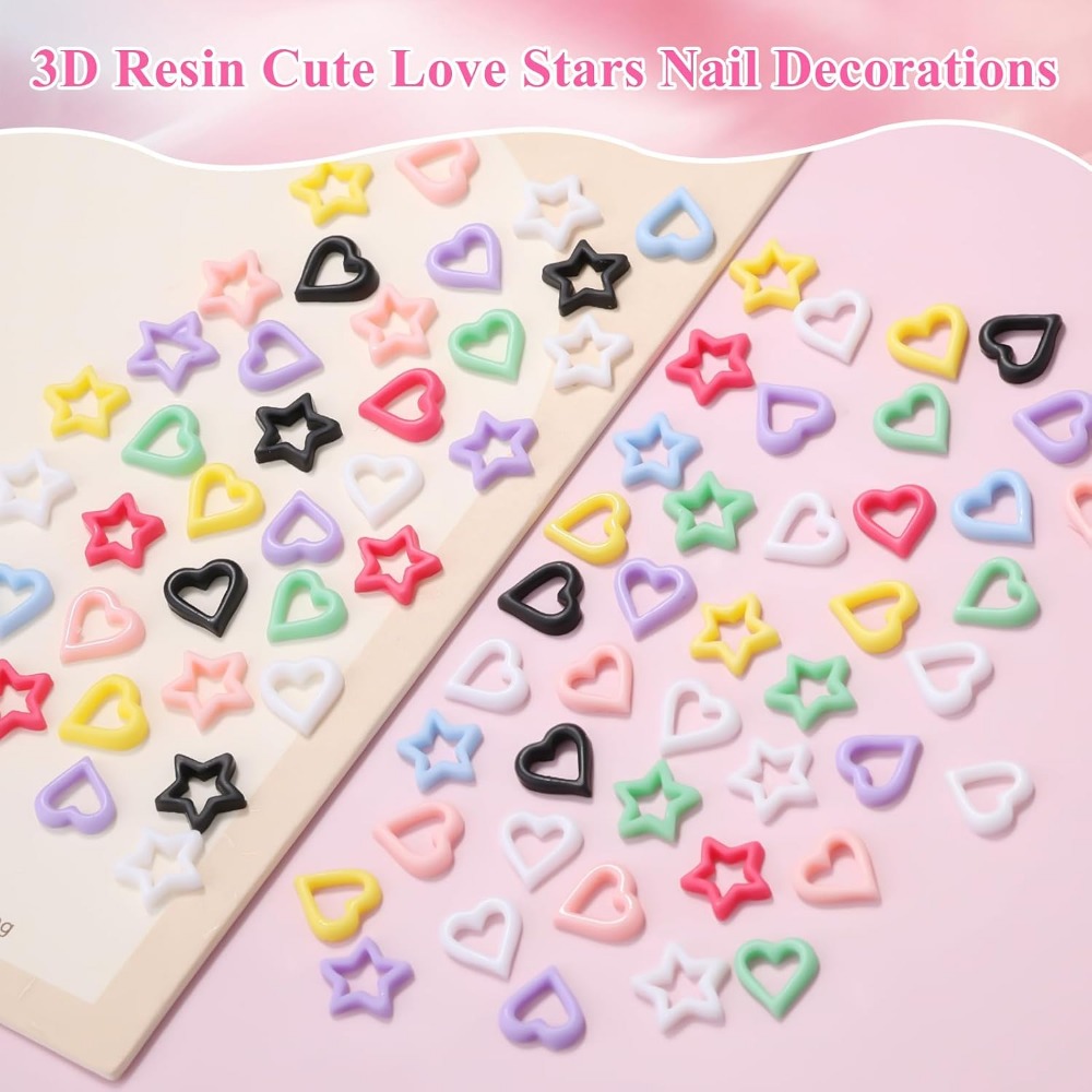 200PCS 3D Heart Star Resin Cha - Resin Art Heart recension och pris
