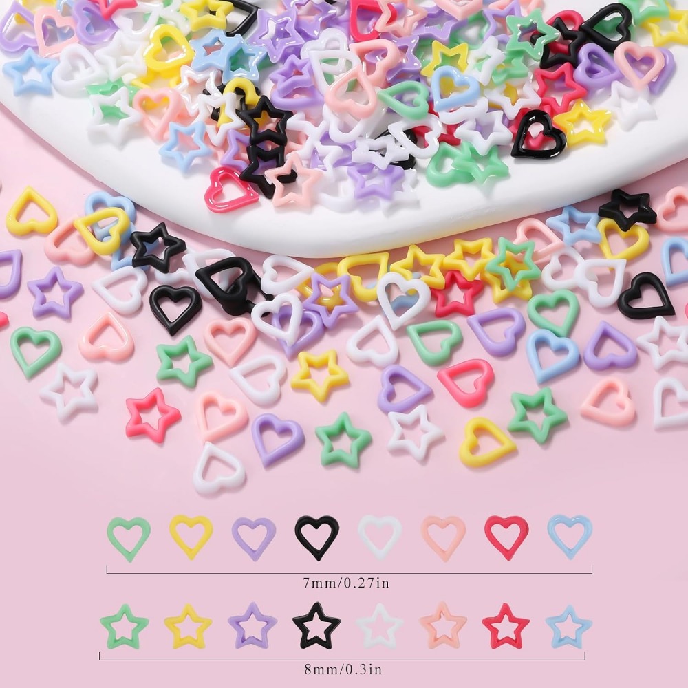 200PCS 3D Heart Star Resin Cha - Resin Art Heart recension och pris