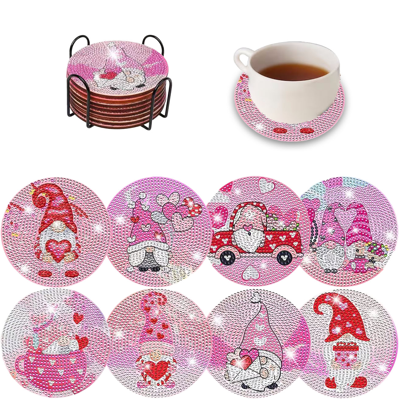 8PCS Valentine's Day Gnome Dia - Resin Art For Beginner recension och pris