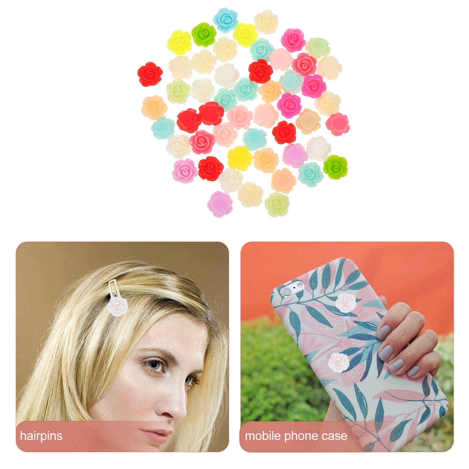 50Pcs Stereo Resin Rose Flower - Resin Art For Rose recension och pris