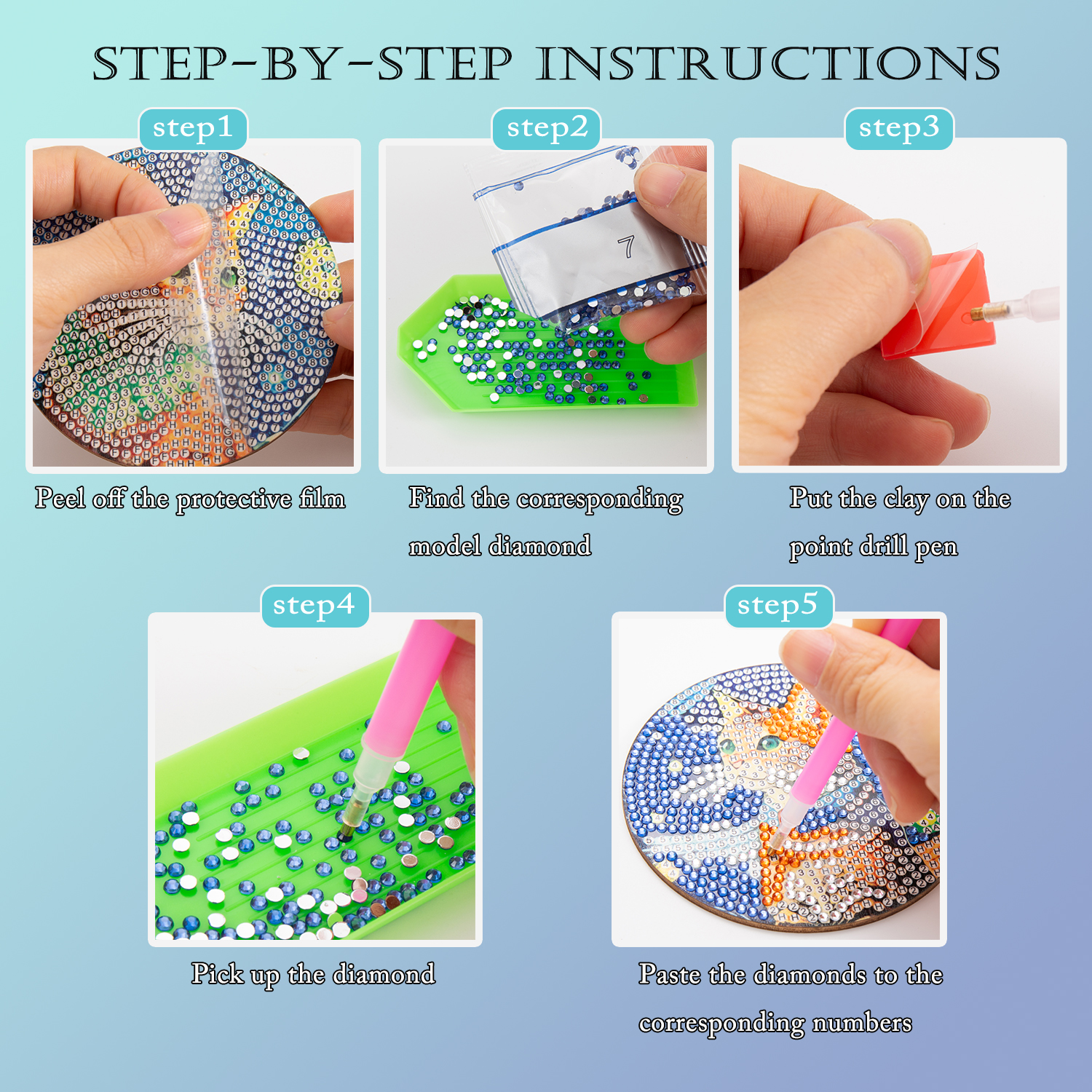 8PCS/DIY Diamond Art Painting  - Resin Art For Beginner recension och pris