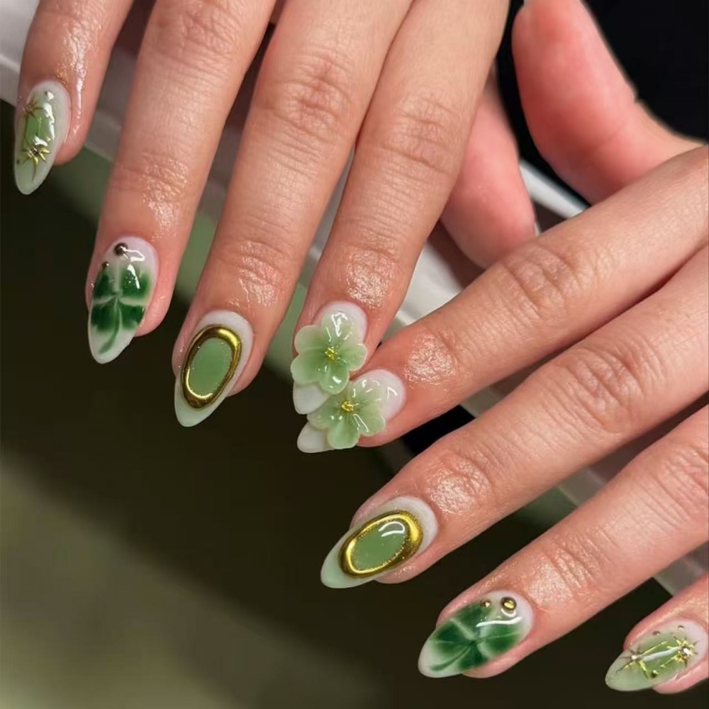 24PCS Luxury Emerald Green Flo - Resin Art Flower recension och pris