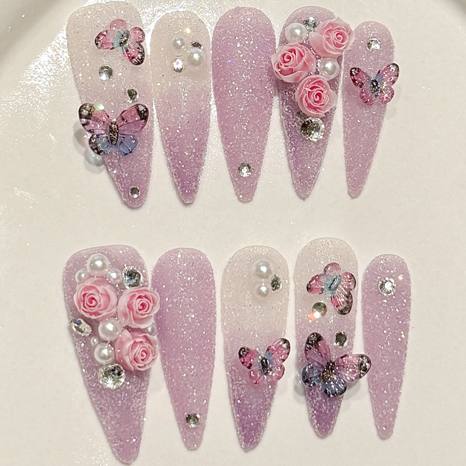 10pcs Long Stiletto Handmade F - Resin Art Flower recension och pris