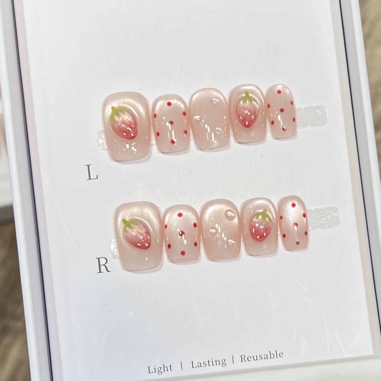 10PCS Short Square Fake Nails  - Resin Art Flower recension och pris