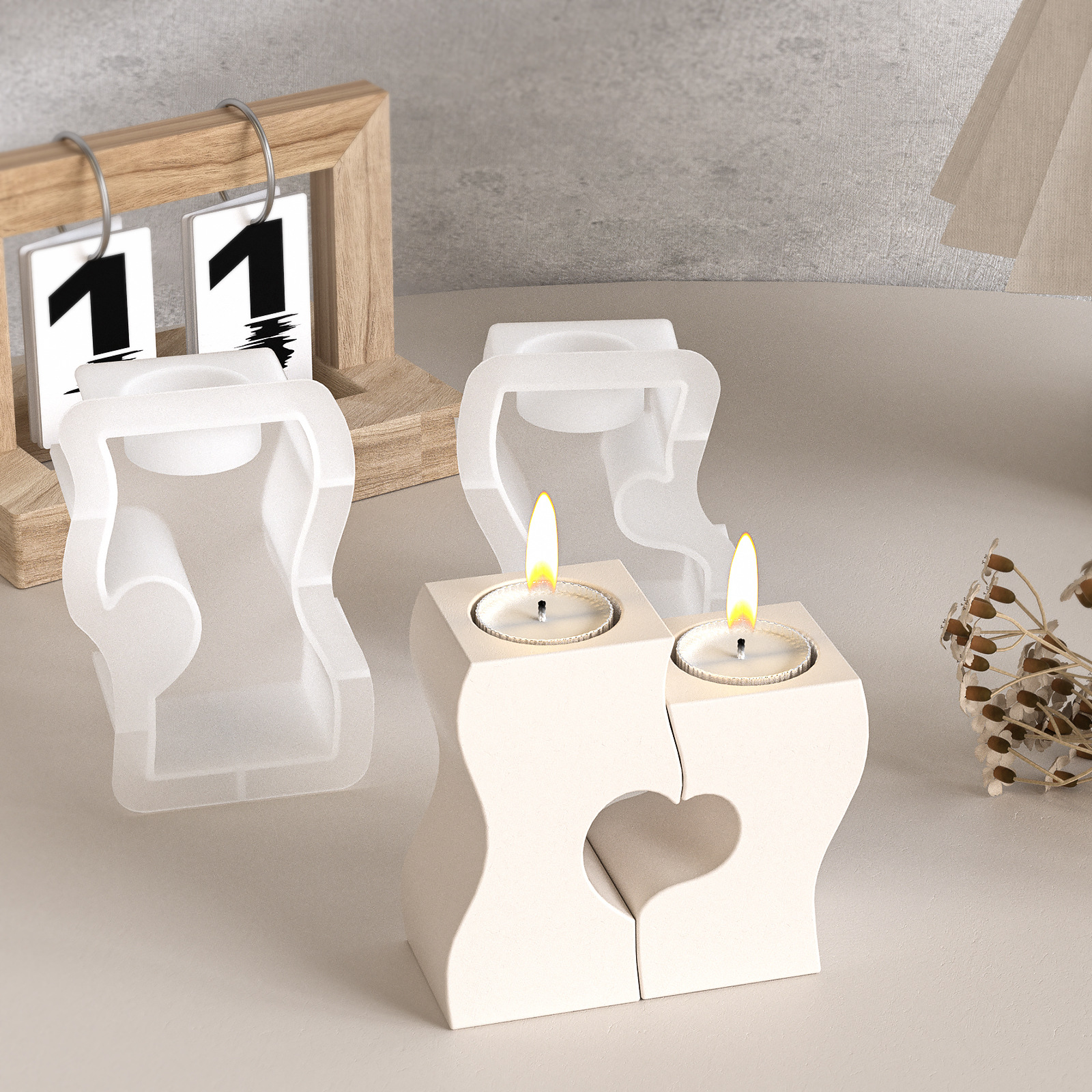 S Heart Candlestick Silicone M - Resin Art Heart recension och pris