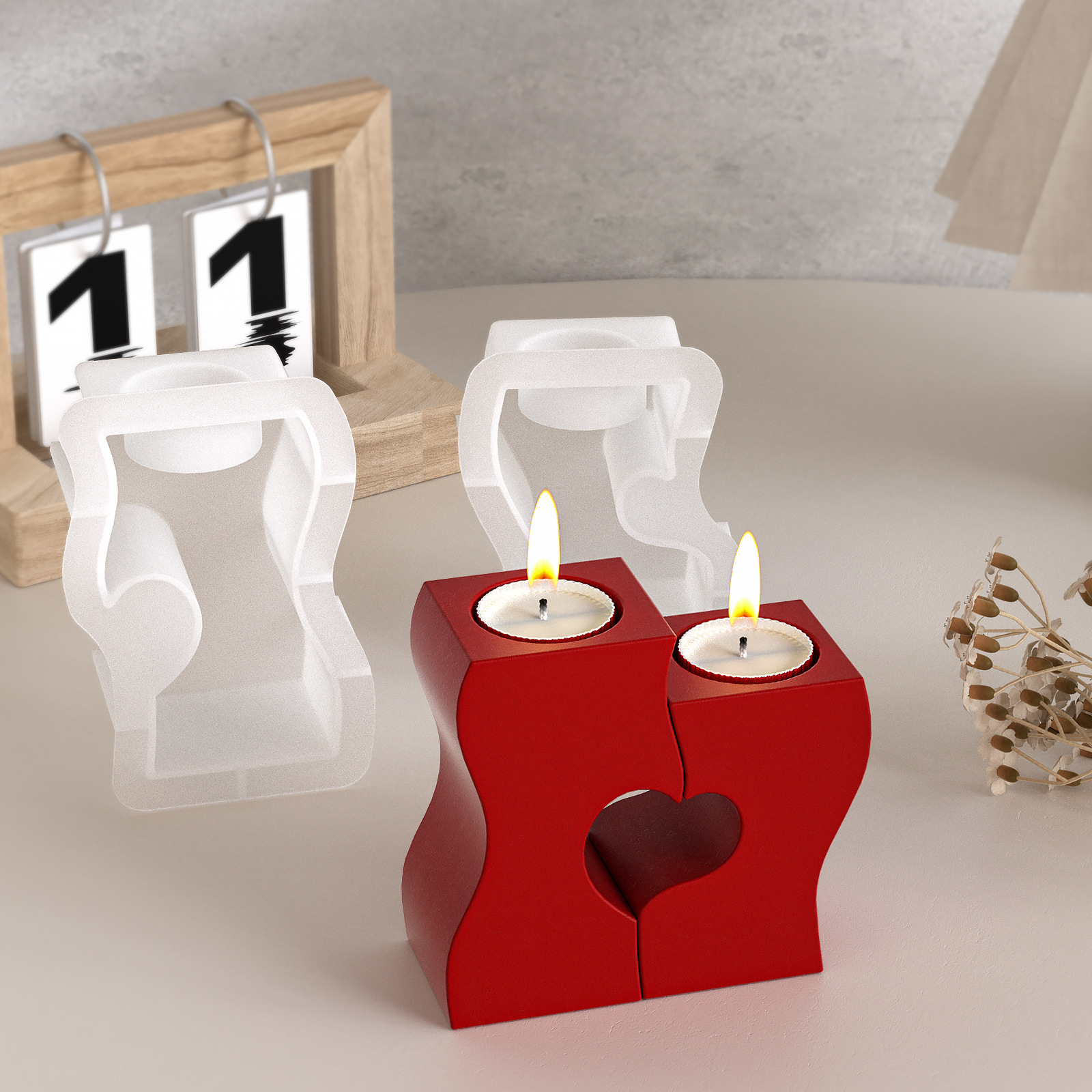 S Heart Candlestick Silicone M - Resin Art Heart recension och pris