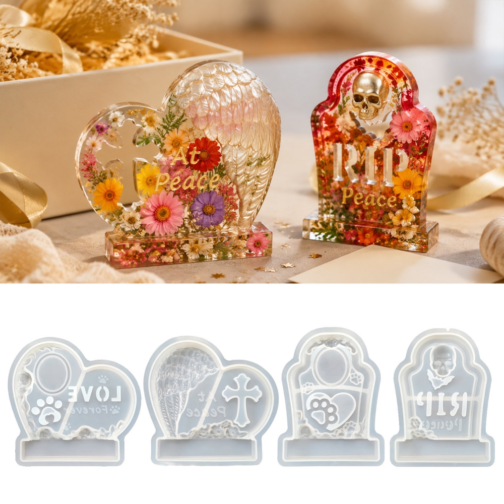 S0304 Heart-Shaped Tombstone M - Resin Art Heart recension och pris