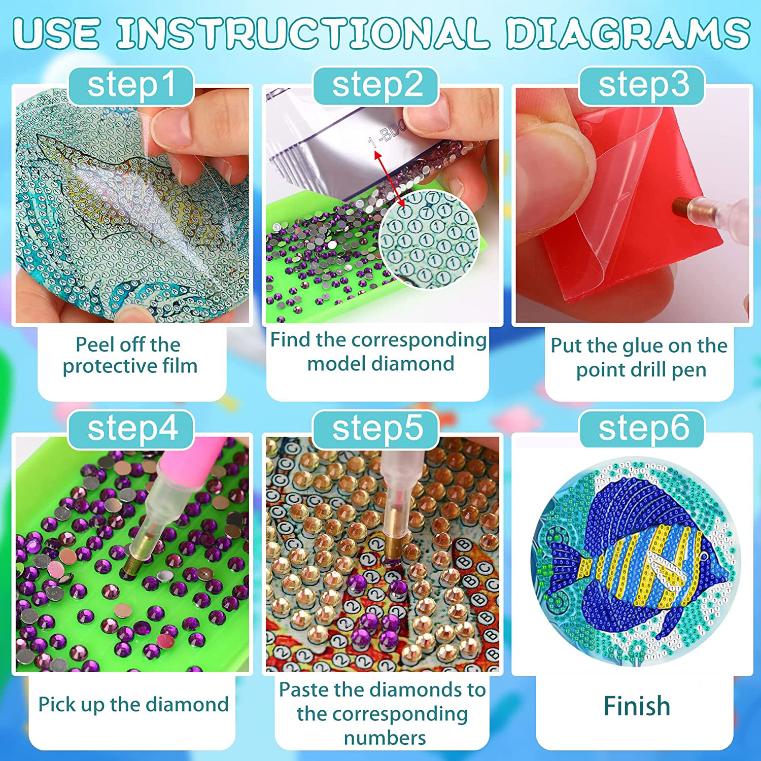RUOPOTY 8pc/sets Diamond Paint - Resin Art For Beginner recension och pris