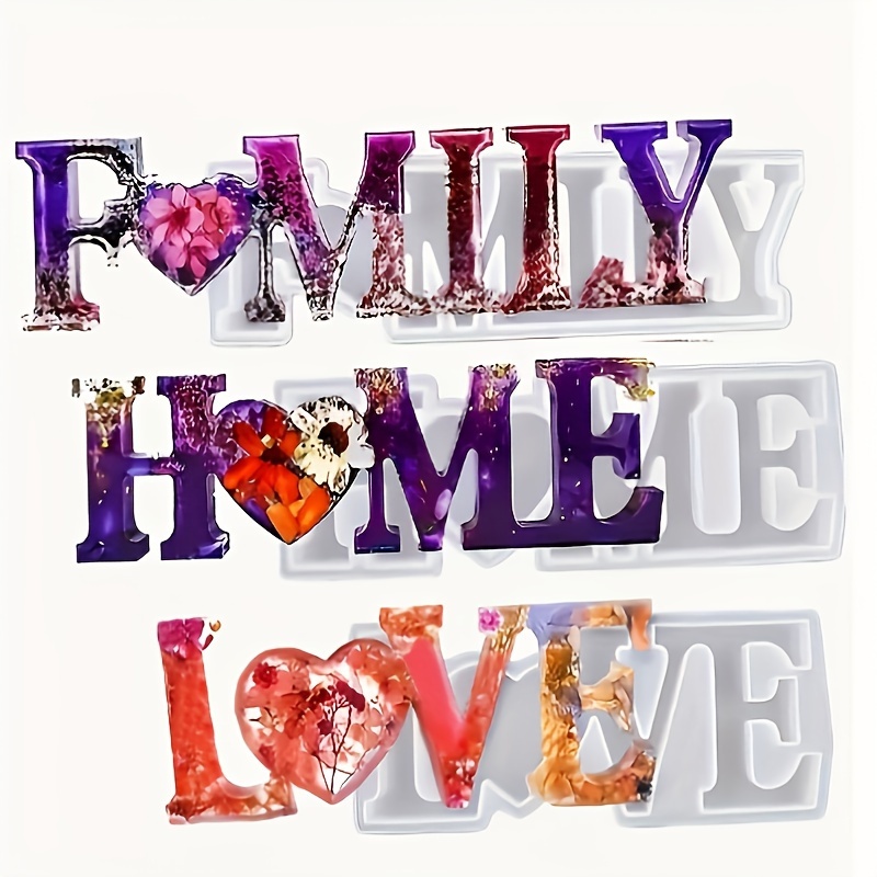 3Pcs Heart Slogan Silicone Res - Resin Art Heart recension och pris