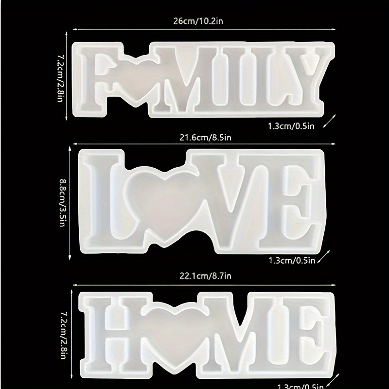 3Pcs Heart Slogan Silicone Res - Resin Art Heart recension och pris