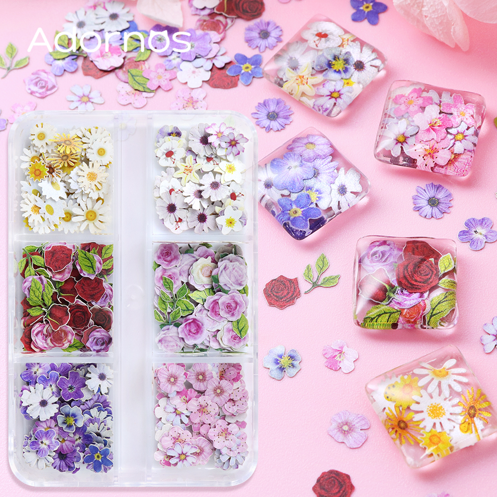 6 Grids Flowers Wood Pulp Chip - Resin Art For Rose recension och pris