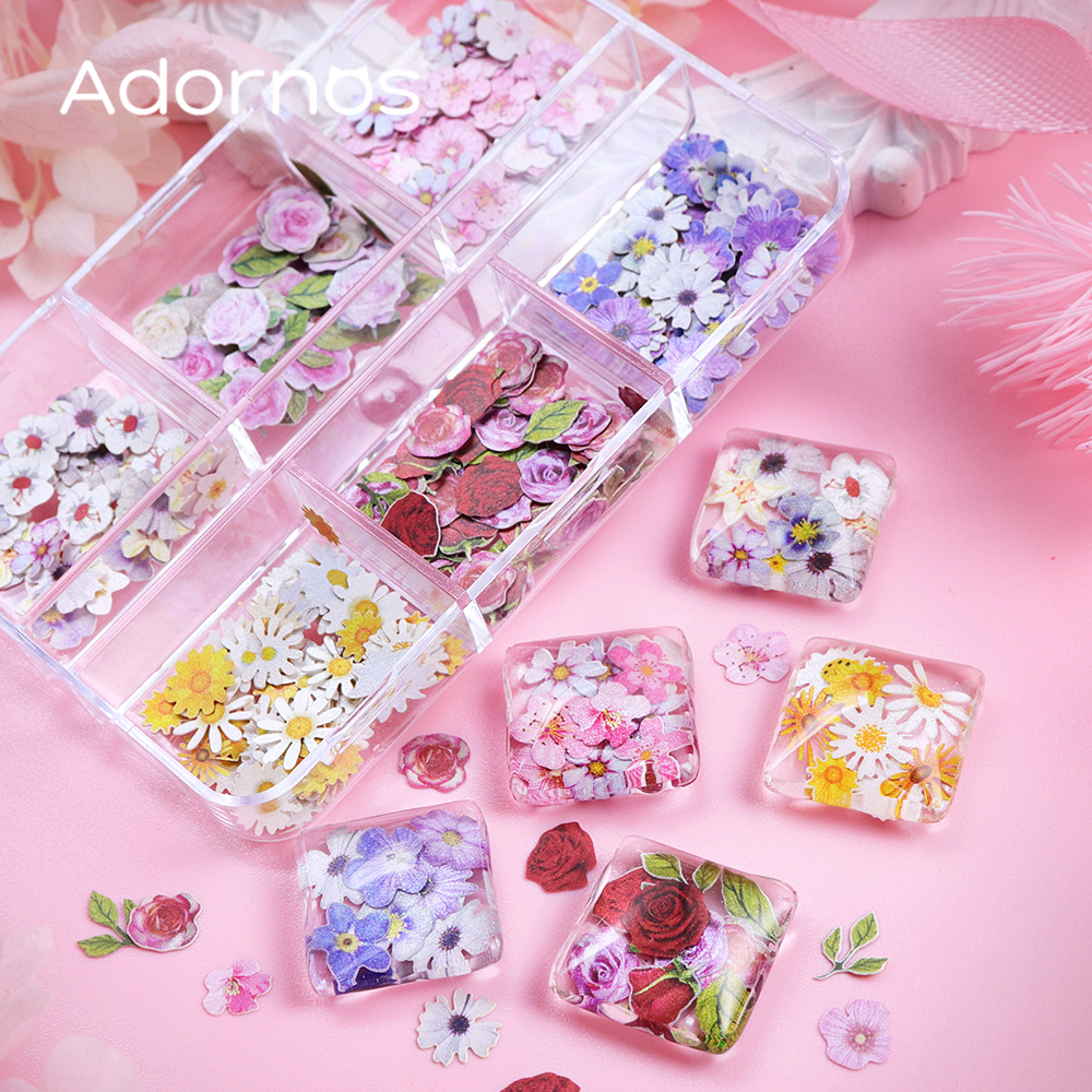6 Grids Flowers Wood Pulp Chip - Resin Art For Rose recension och pris