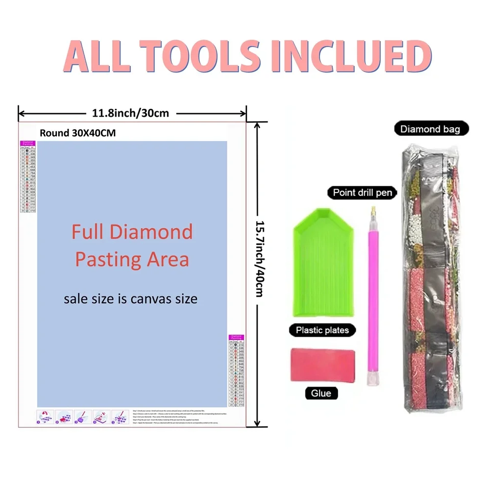 Frameless,5D DIY Diamond Paint - Resin Art For Beginner recension och pris