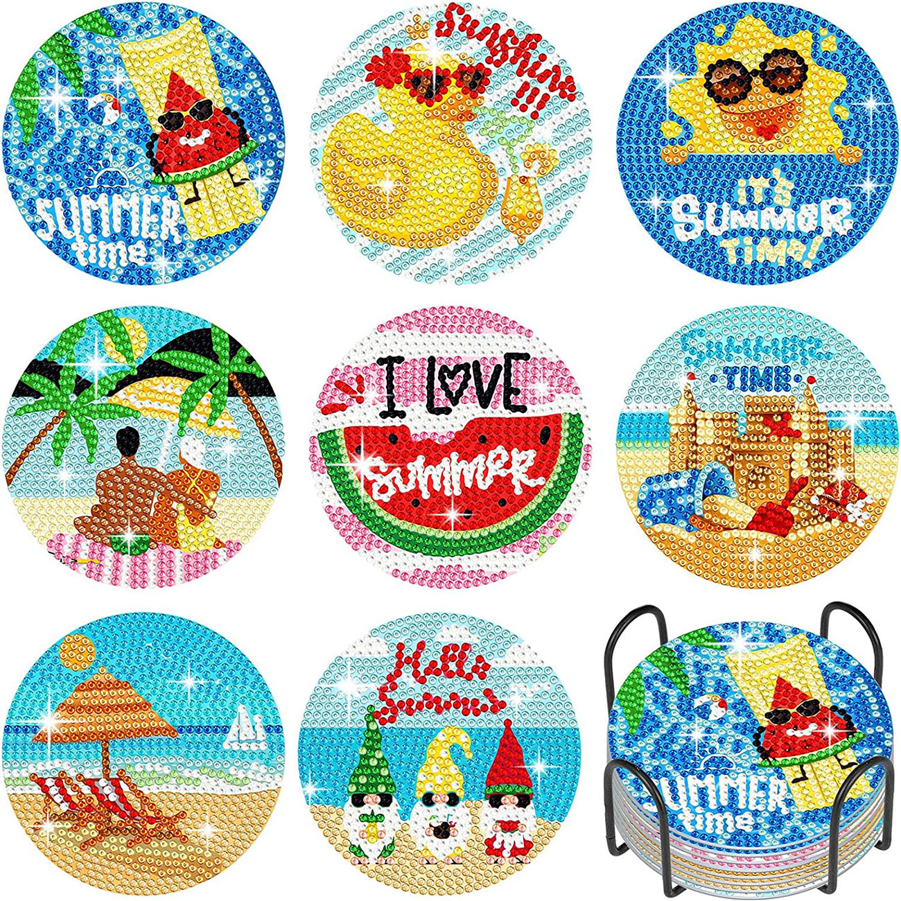 8PCS Summer Beach Diamond Pain - Resin Art For Beginner recension och pris