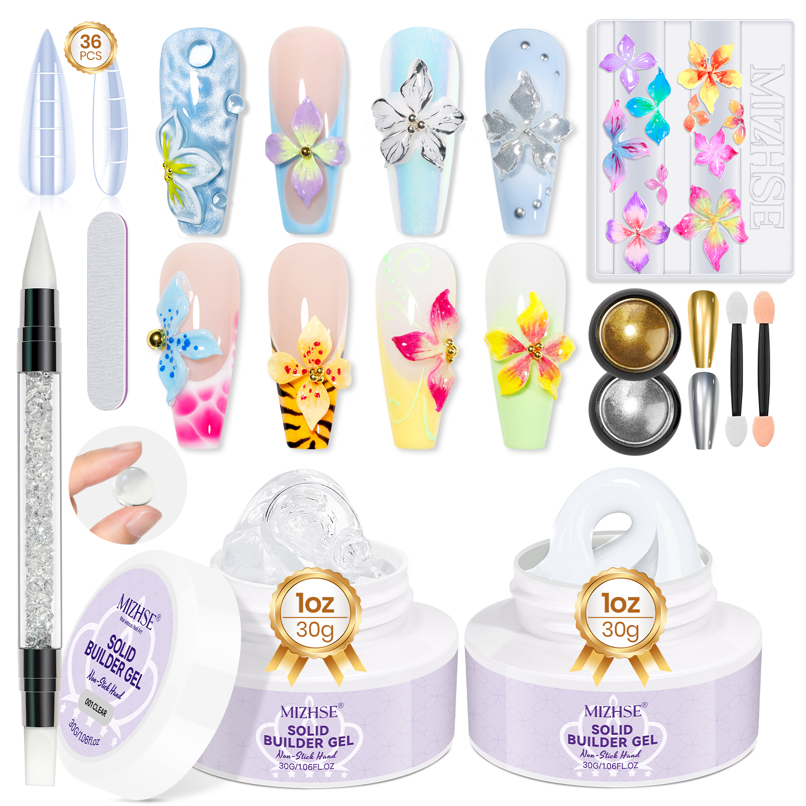 MIZHSE Builder Nail Gel White  - Resin Art For Beginner recension och pris