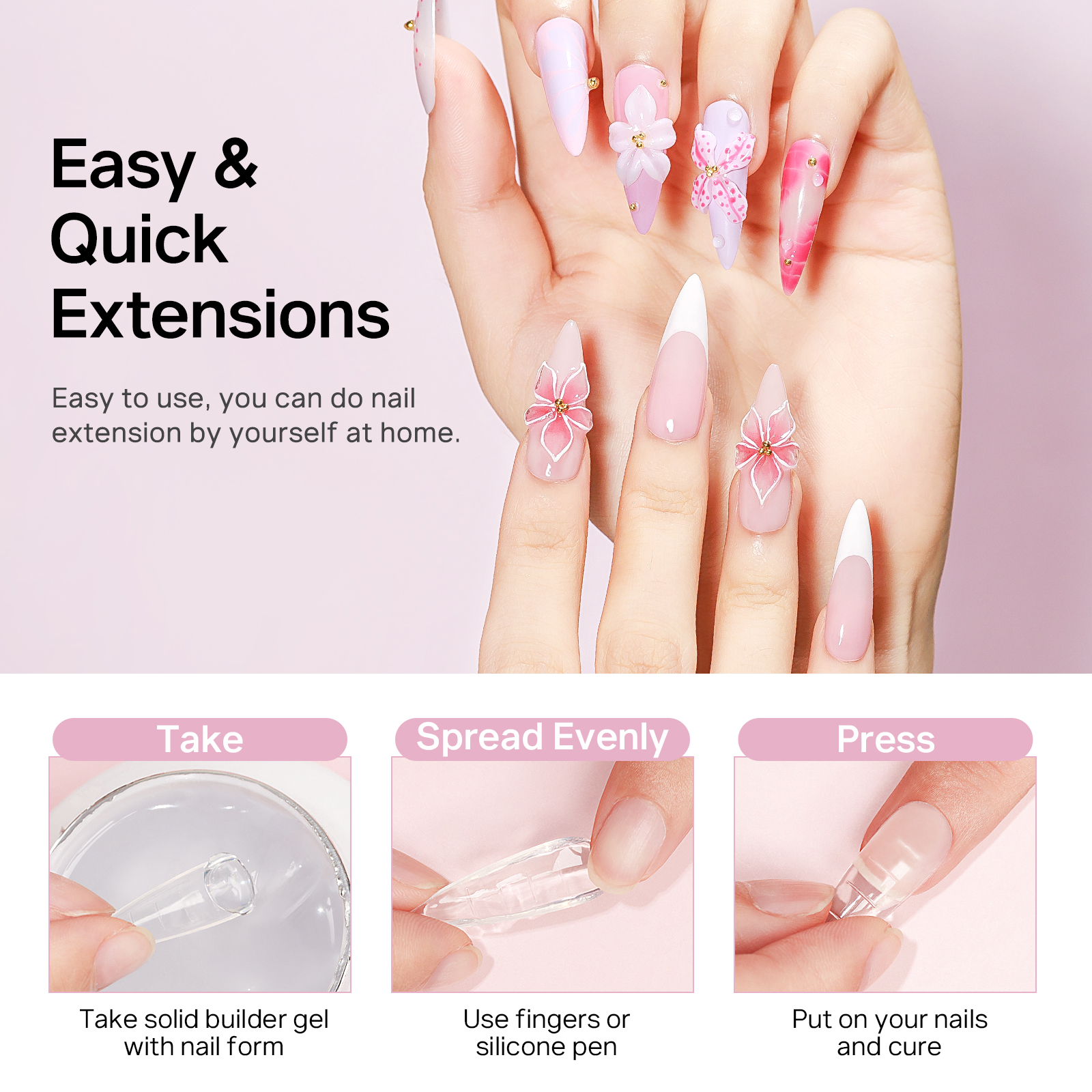 MIZHSE Builder Nail Gel White  - Resin Art For Beginner recension och pris