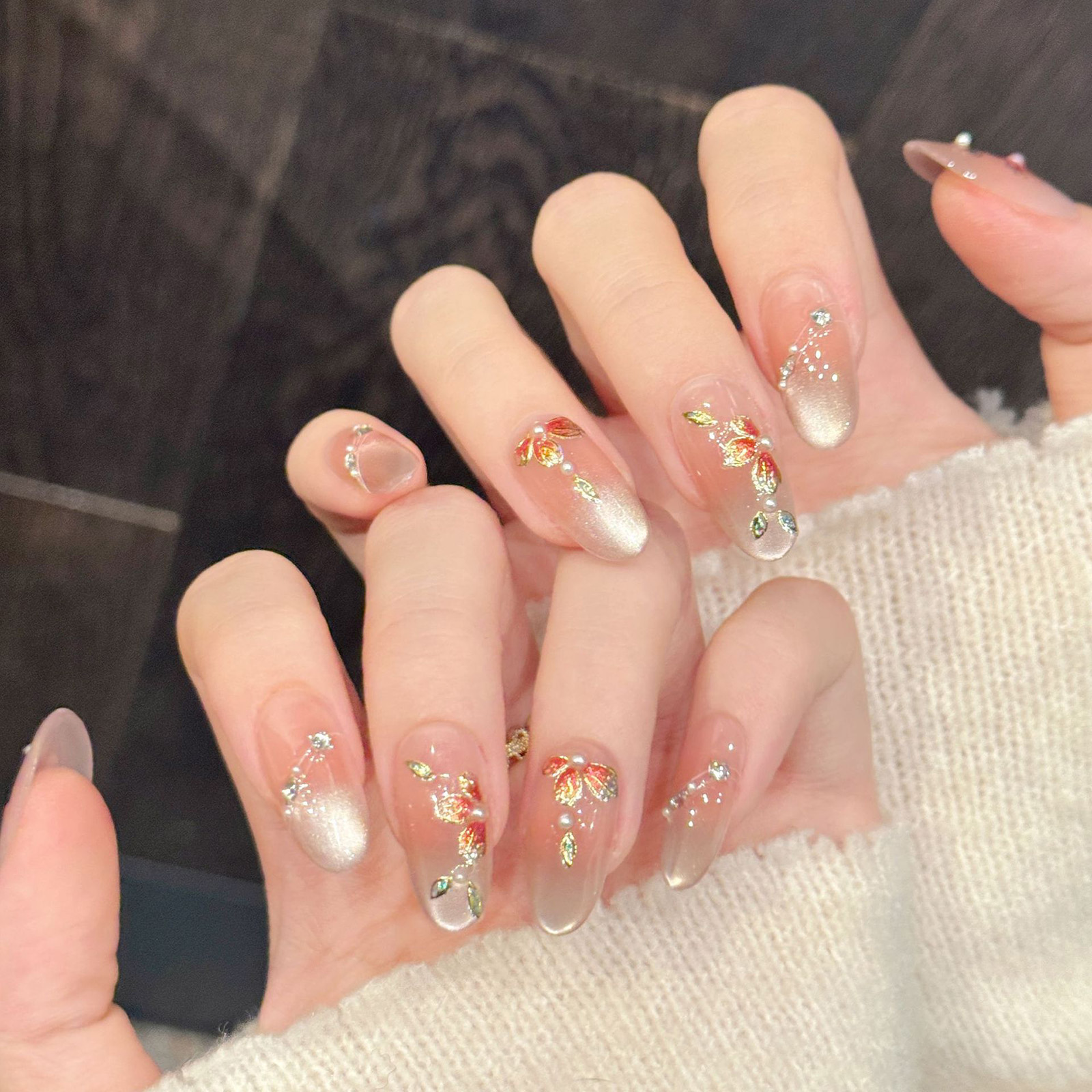 10pcs Handmade Fake Nails Pres - Resin Art Flower recension och pris