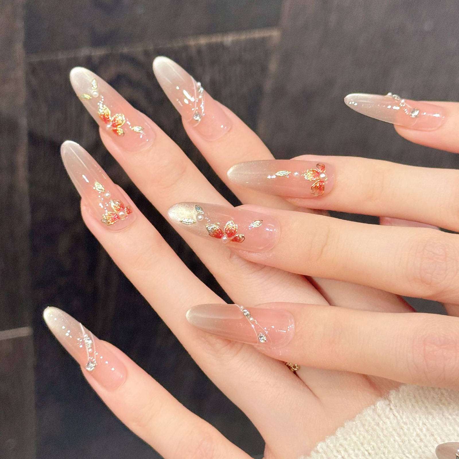 10pcs Handmade Fake Nails Pres - Resin Art Flower recension och pris