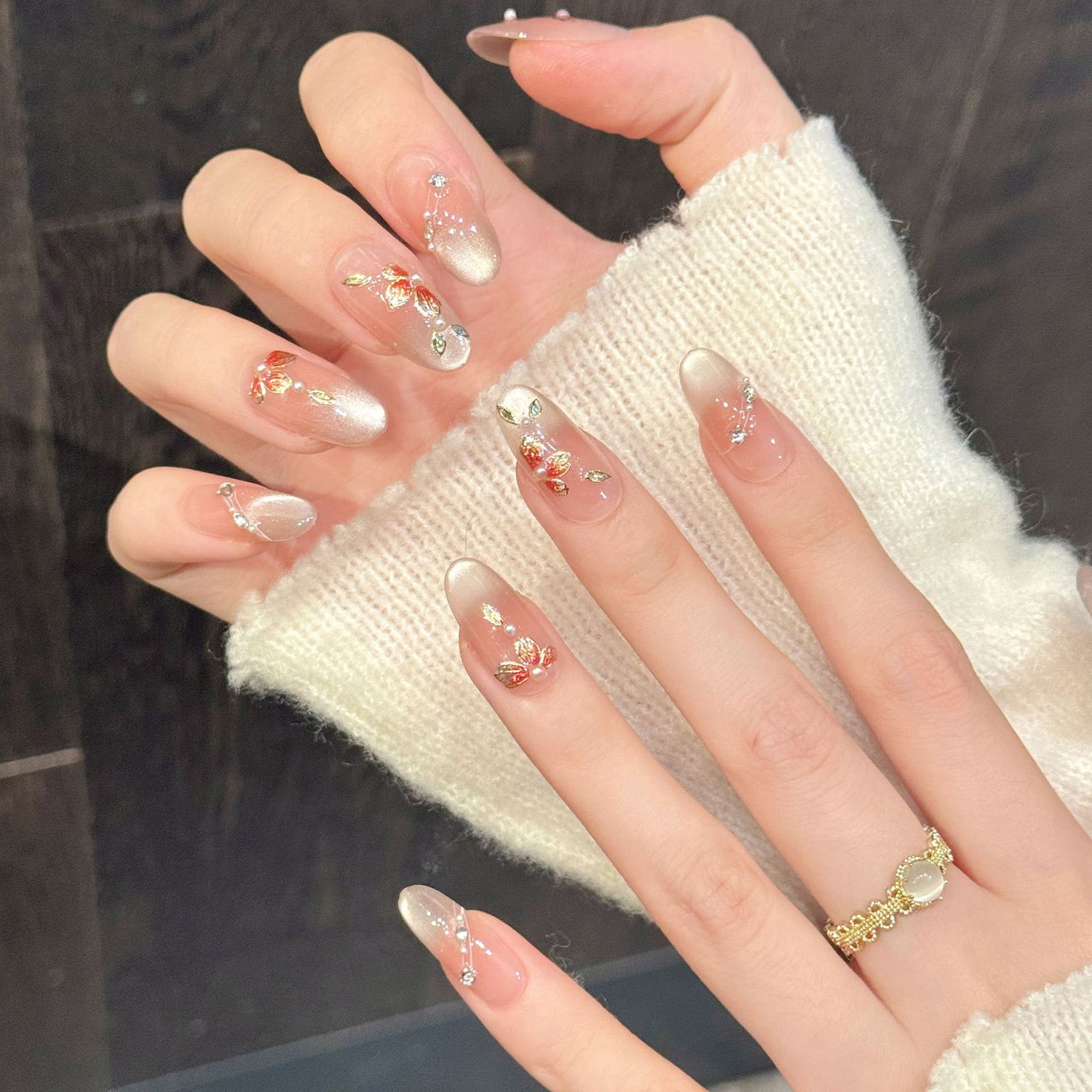 10pcs Handmade Fake Nails Pres - Resin Art Flower recension och pris