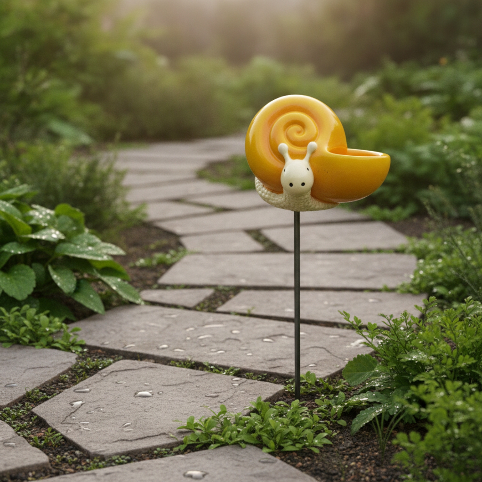 Garden Stake with Bowl Glossy  - Resin Art Flower recension och pris