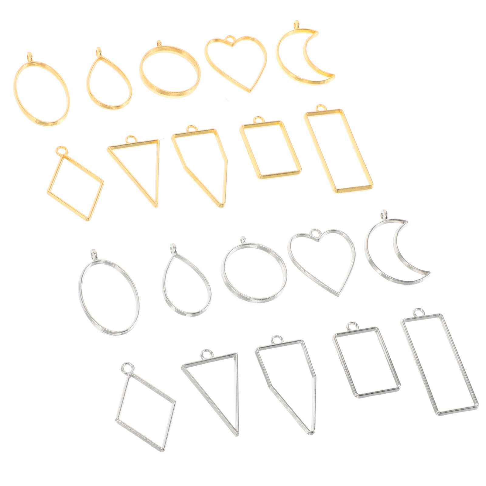 20Pcs Metal Hollow Frame Jewel - Resin Art Heart recension och pris